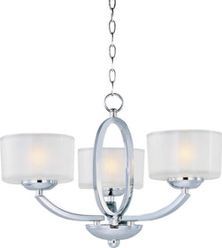 17"w Elle 3-Light Semi Flush Mount Polished Chrome