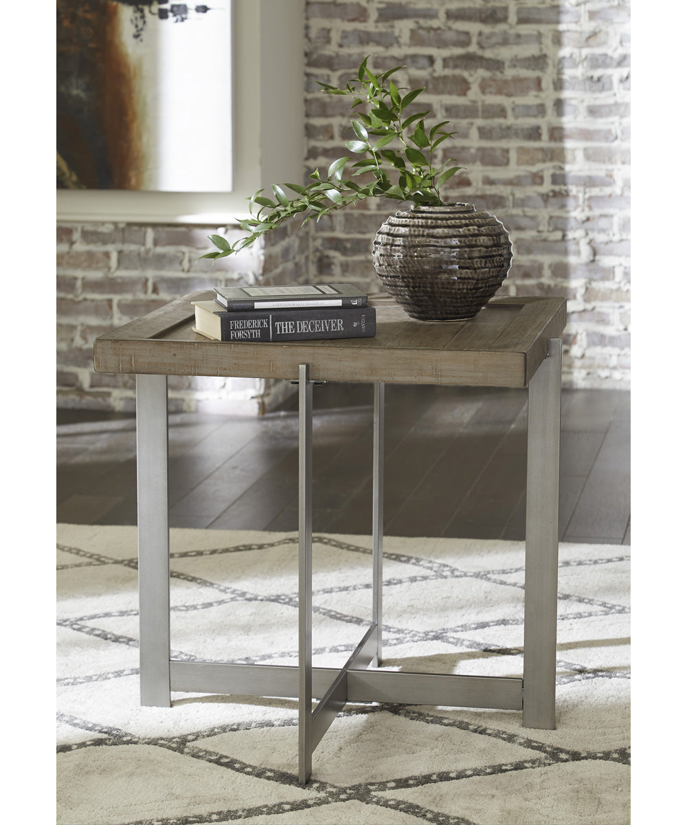 Krystanza Square End Table Weathered Gray