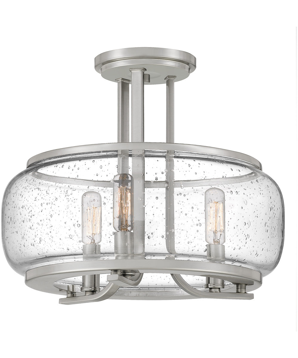 Pruitt Medium 3-light Semi Flush Mount Brushed Nickel