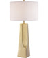 Tyrell 1-Light Table Lamp L.Gold Ceramichrome/ White Fabric Shade