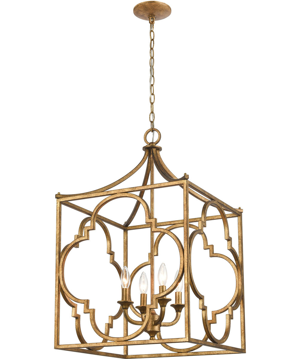 Wembley 4-Light Chandelier Antique Gold