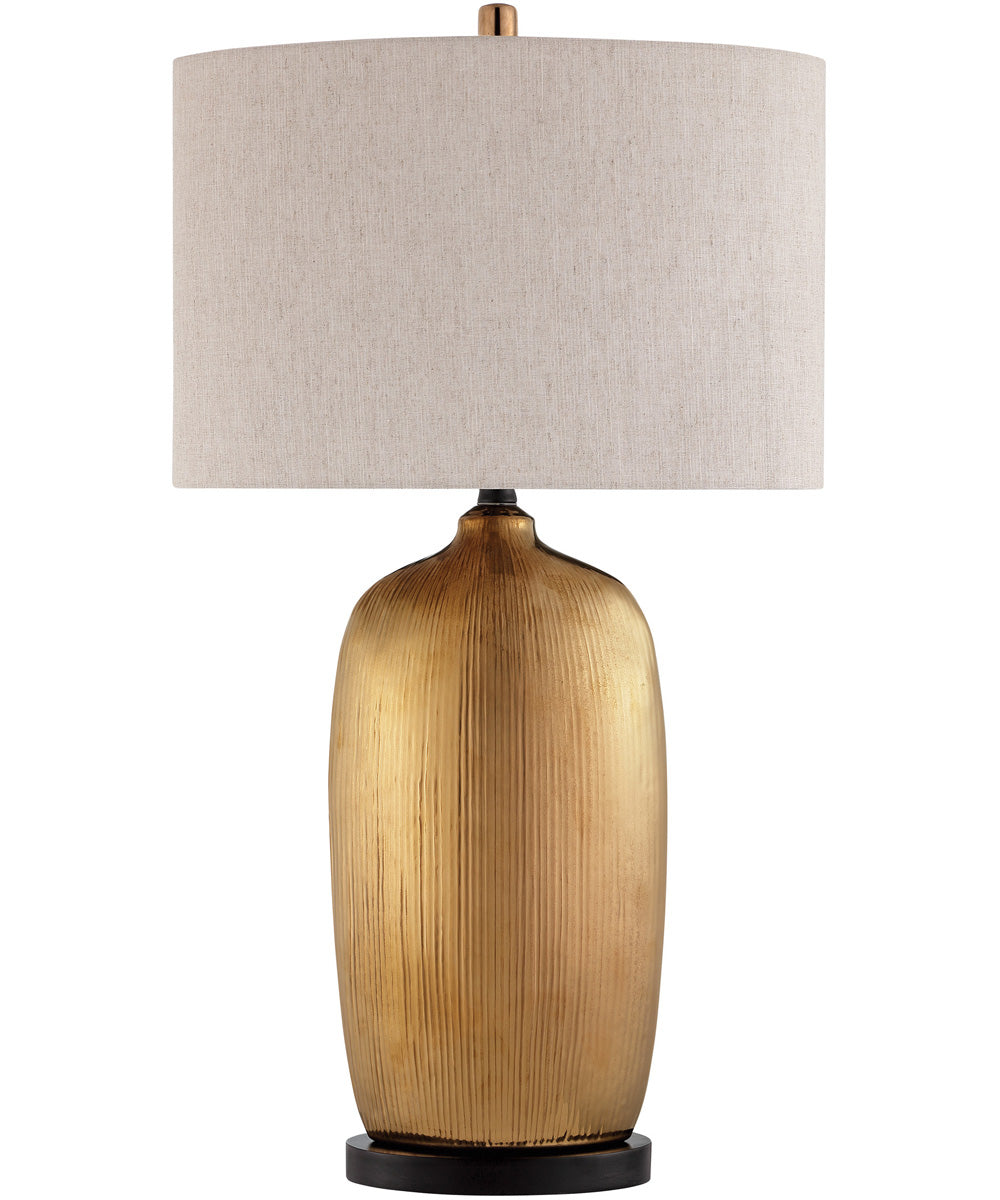 Mateo 1-Light Table Lamp Metallic Glazed Ceramichrome/ Linen Fabric