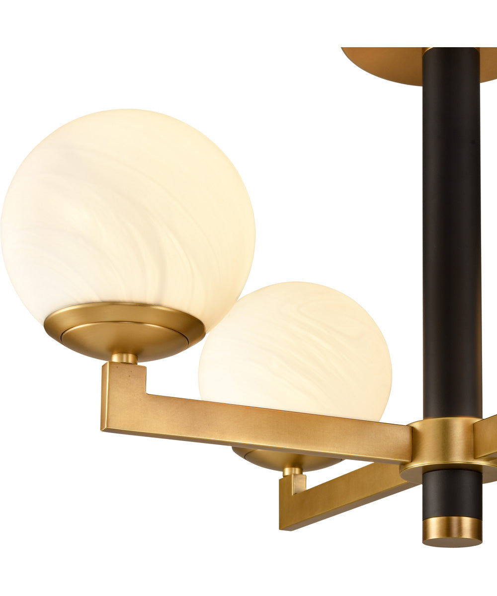 Gillian 24'' Wide 4-Light Semi Flush Mount - Natural Brass/Matte Black