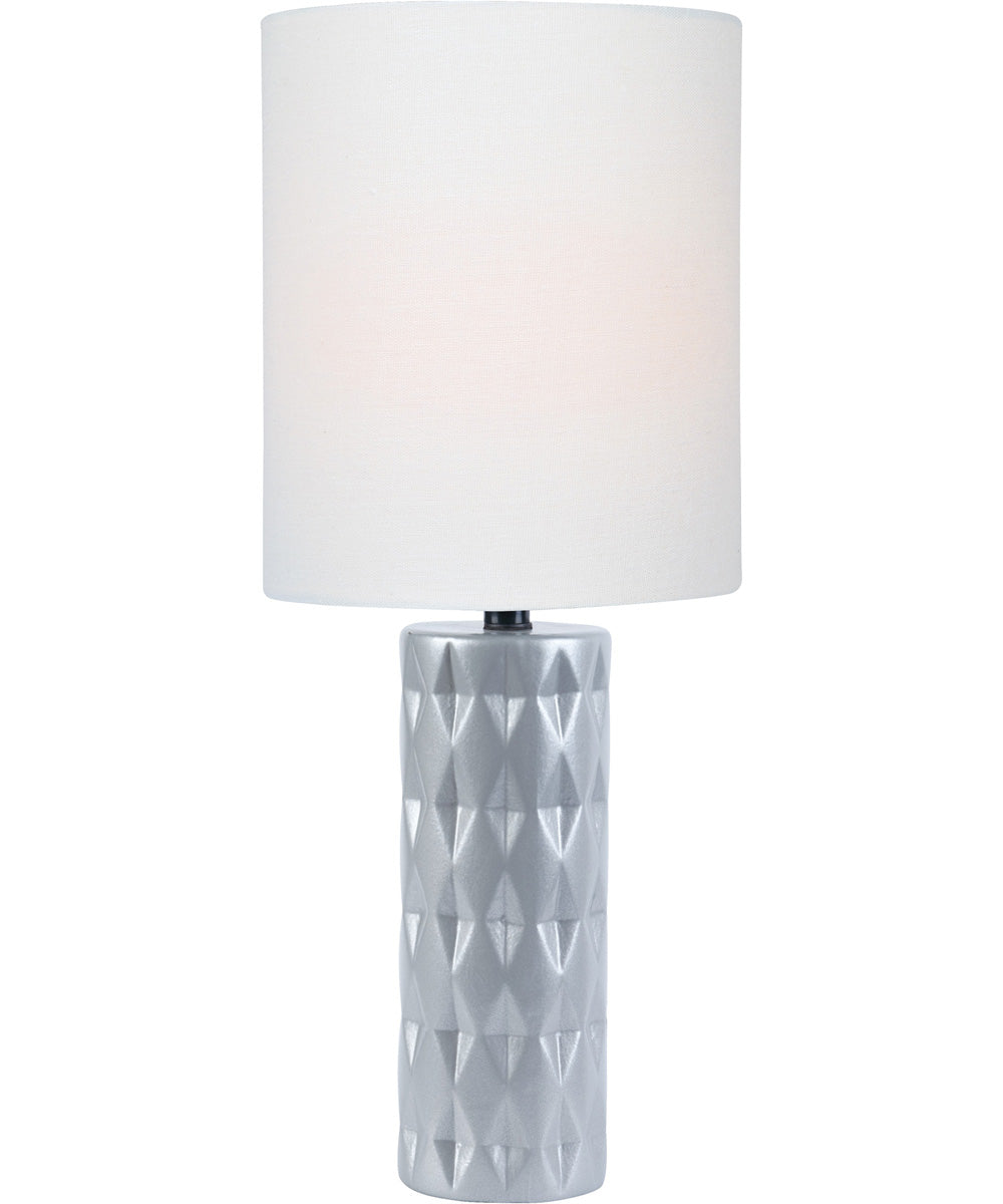 Delta 1-Light Table Lamp Silver Ceramichrome/ White Linen Shade