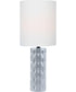 Delta 1-Light Table Lamp Silver Ceramichrome/ White Linen Shade