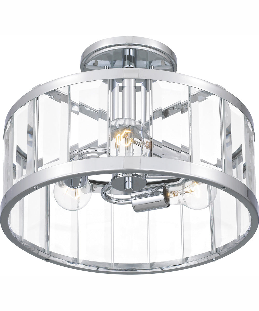 Lucia Medium 3-light Semi Flush Mount Polished Chrome