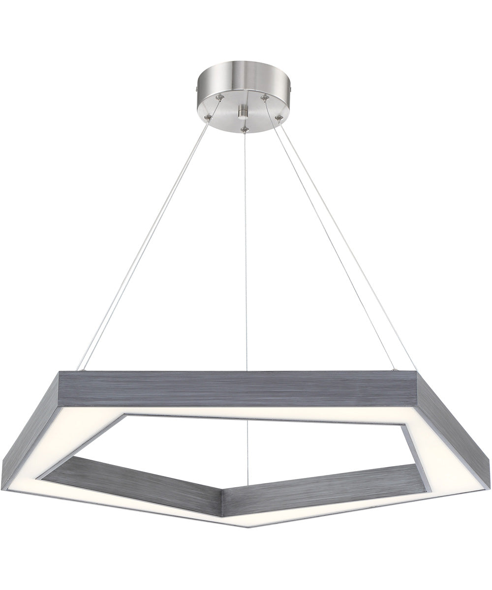 Pentex 1-Light Led Pendant Charcoal Grey/Brushed Nickel