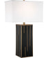 Forte 1-Light Table Lamp Glass Body/White Linen Shade