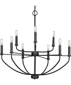 Leyden 9-Light Farmhouse Style Chandelier Light Matte Black