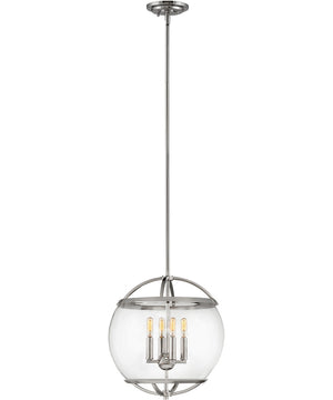 Calvin 4-Light Medium Orb Pendant in Polished Nickel