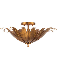 Eden 3-Light Semi-Flush Antique Gold