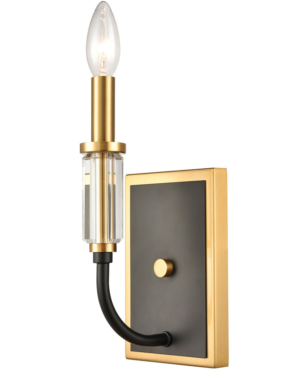 Glendon 1-Light Sconce Matte Black/Burnished Brass