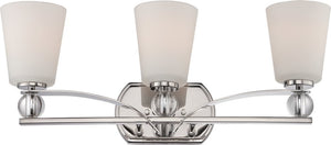 24"W Connie 3-Light Vanity & Wall Polished Nickel