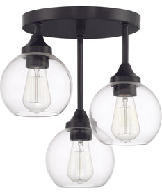 Glenda 3-Light Semi Flush Flat Black