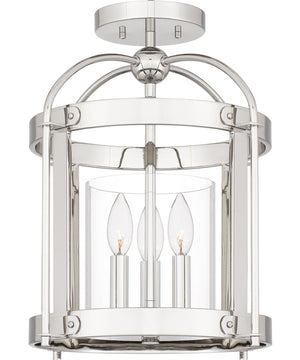 McPherson 3-light Semi Flush Mount Polished Nickel