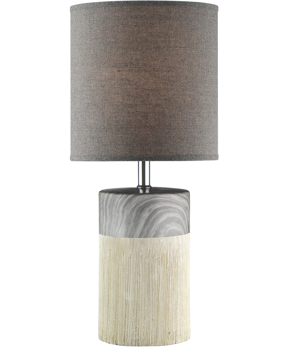 Helena 1-Light Table Lamp Grey Ceramichrome/ Grey Fabric Shade