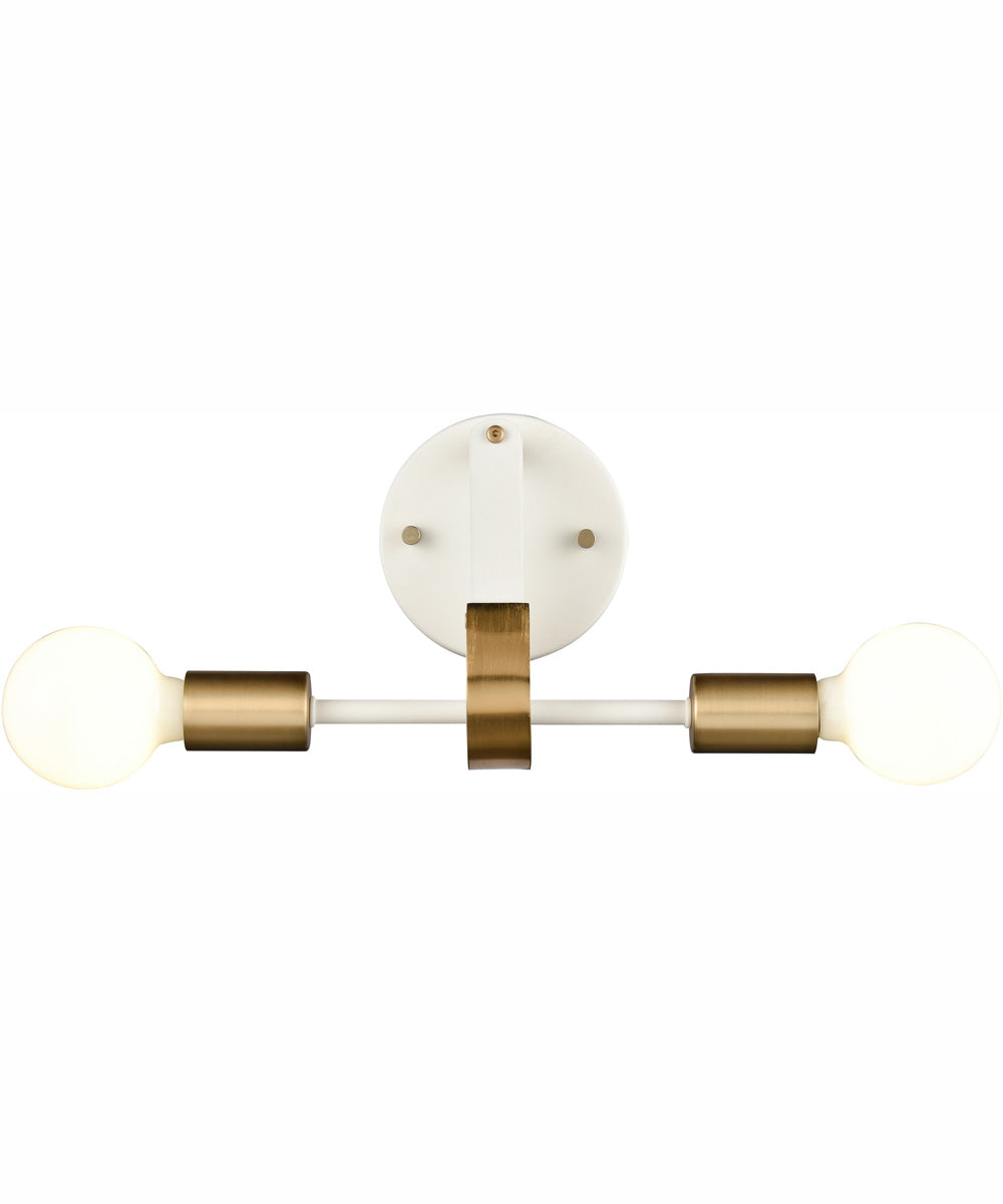 Sabine 12'' Wide 2-Light Vanity-Light - Textured White/Brushed Gold