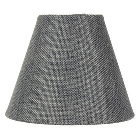 5"W x 4"H Granite Gray Burlap Lamp Shade - Clip-on Candelabra Shade