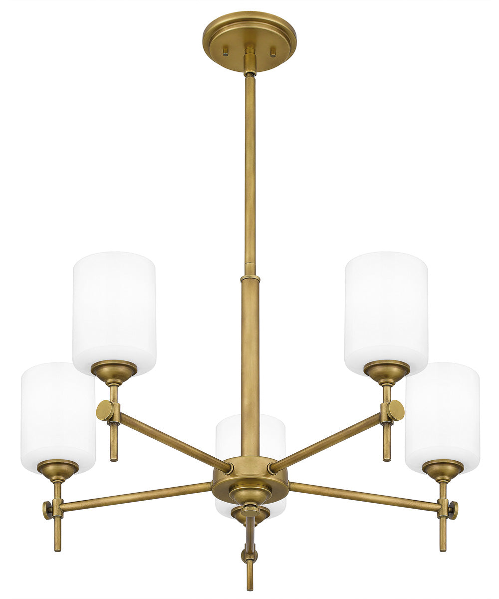 Aria 5-light Chandelier Weathered Brass