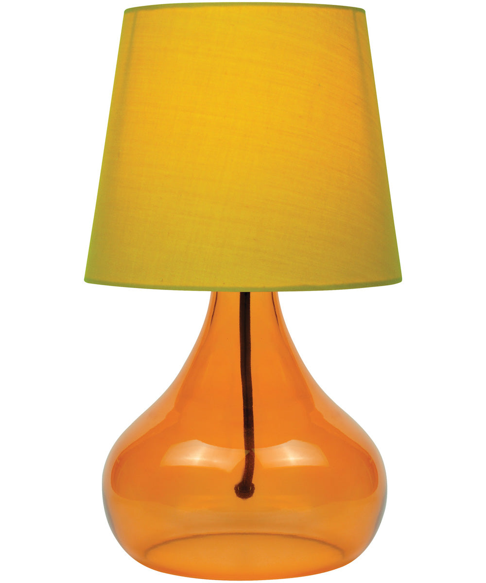 Jamie 1-Light Table Lamp Orange Glass Body/Orange Fabric Shade