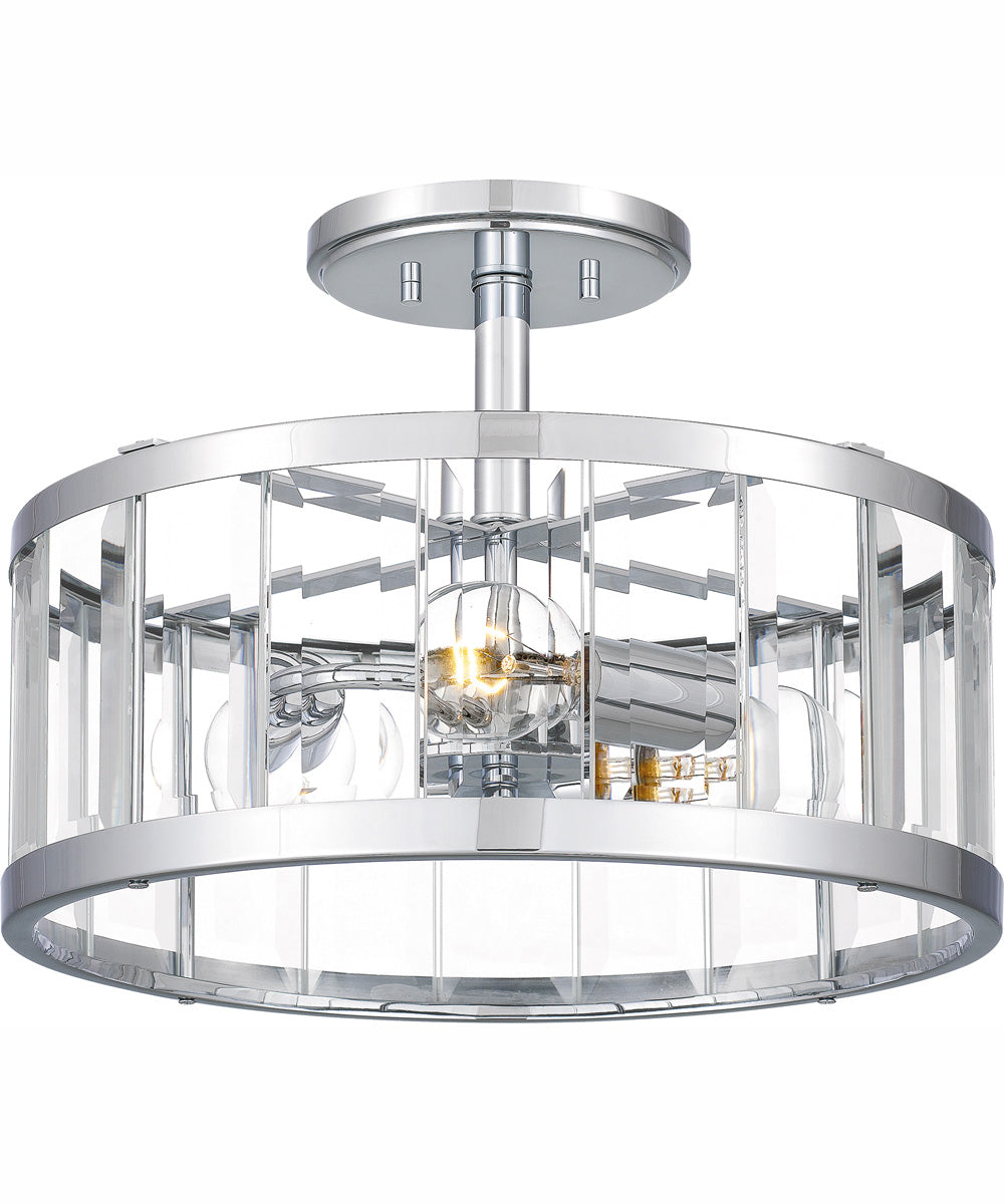 Lucia Medium 3-light Semi Flush Mount Polished Chrome