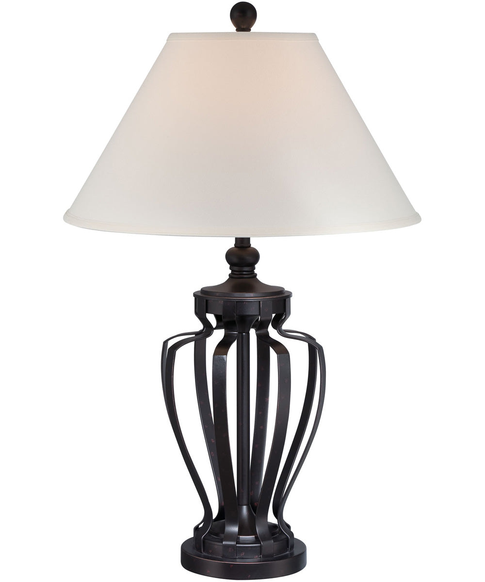 Rigoberto 1-Light Table Lamp Dark Bronze/Fabric Shade