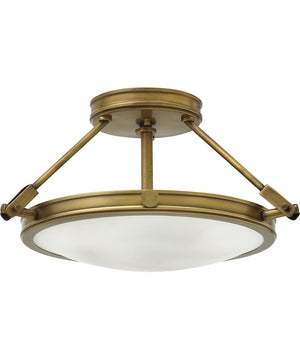 Collier LED-Light Small LED Semi-Flush Mount in Heritage Brass