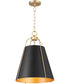 1-light Pendant Matte Black w/ Aged Brass