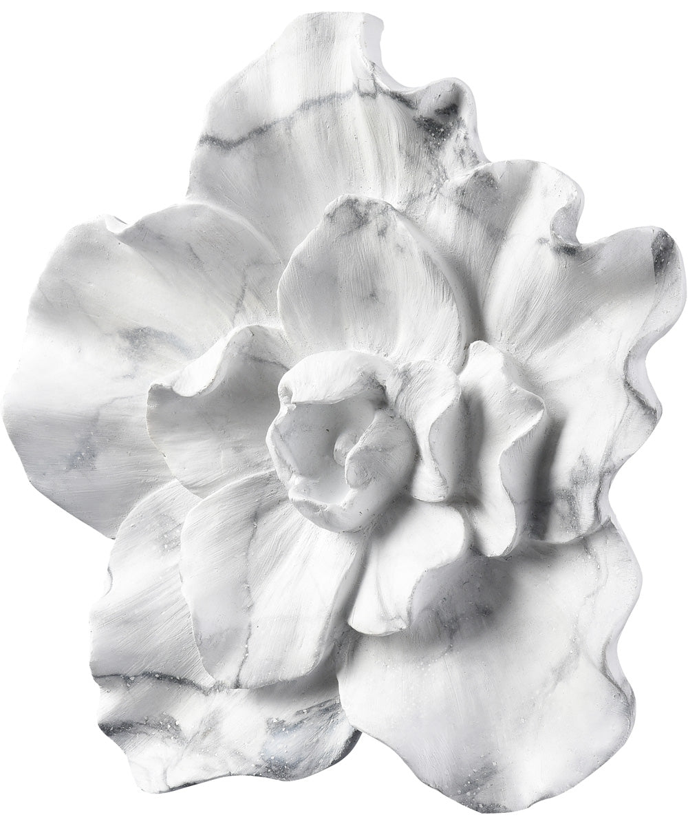 Blume Dimensional Wall Art - Set of 3 White Marble