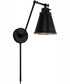 Shay 1-Light Plug In Sconce Matte Black, 6"W