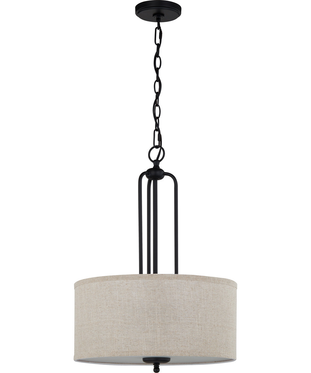 Blanche 3-light Pendant Matte Black