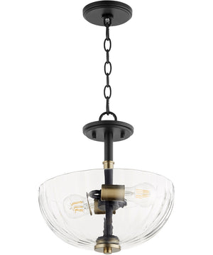 Monarch 2-light Dual Mount Light Fixture Noir w/ Aged Brass