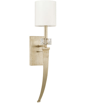 Karina 1-Light Sconce In Winter Gold With Decorative White Fabric Stay-Straight Shade