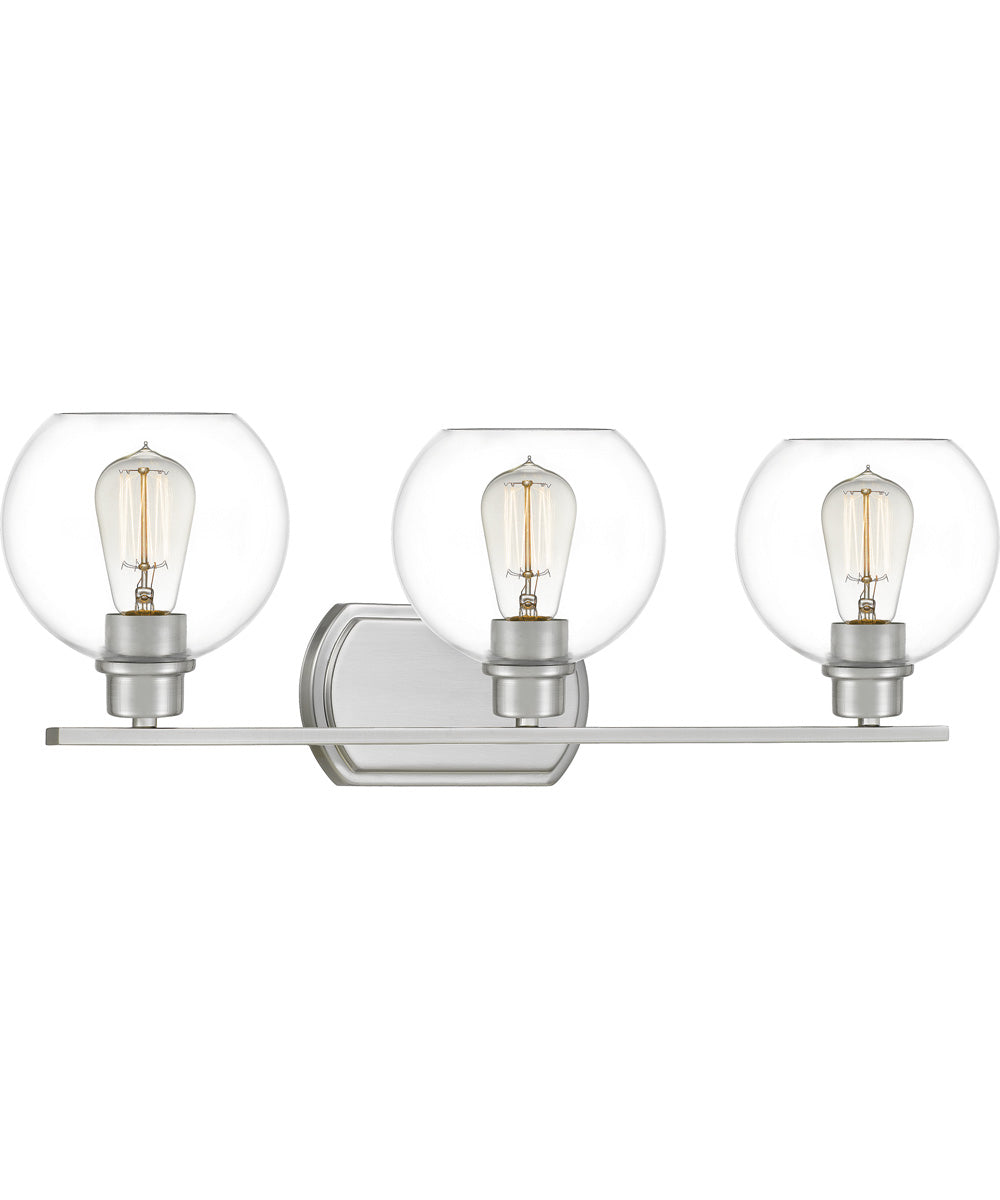 Pruitt Large 3-light Bath Light Brushed Nickel