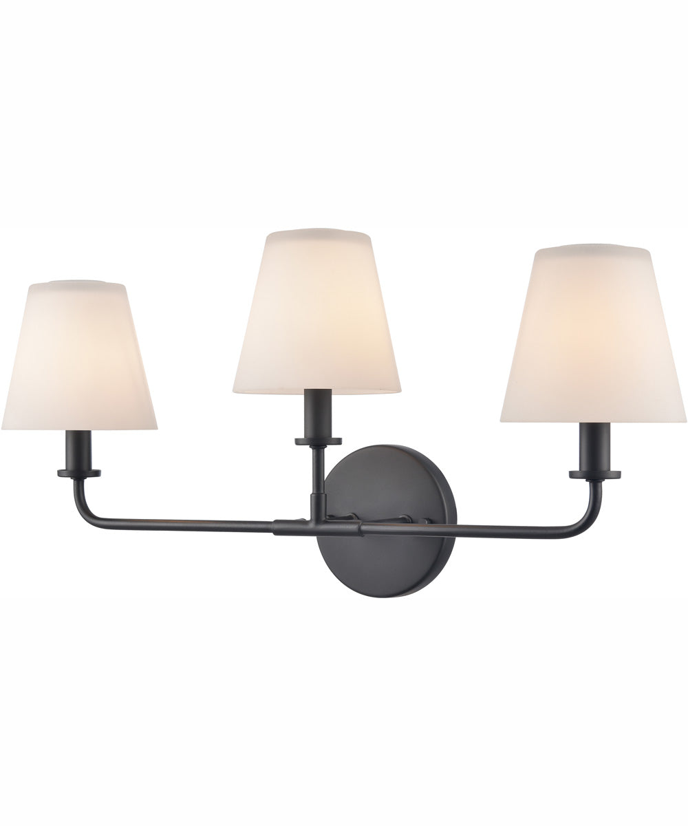 Minerva 24'' Wide 3-Light Vanity-Light - Matte Black