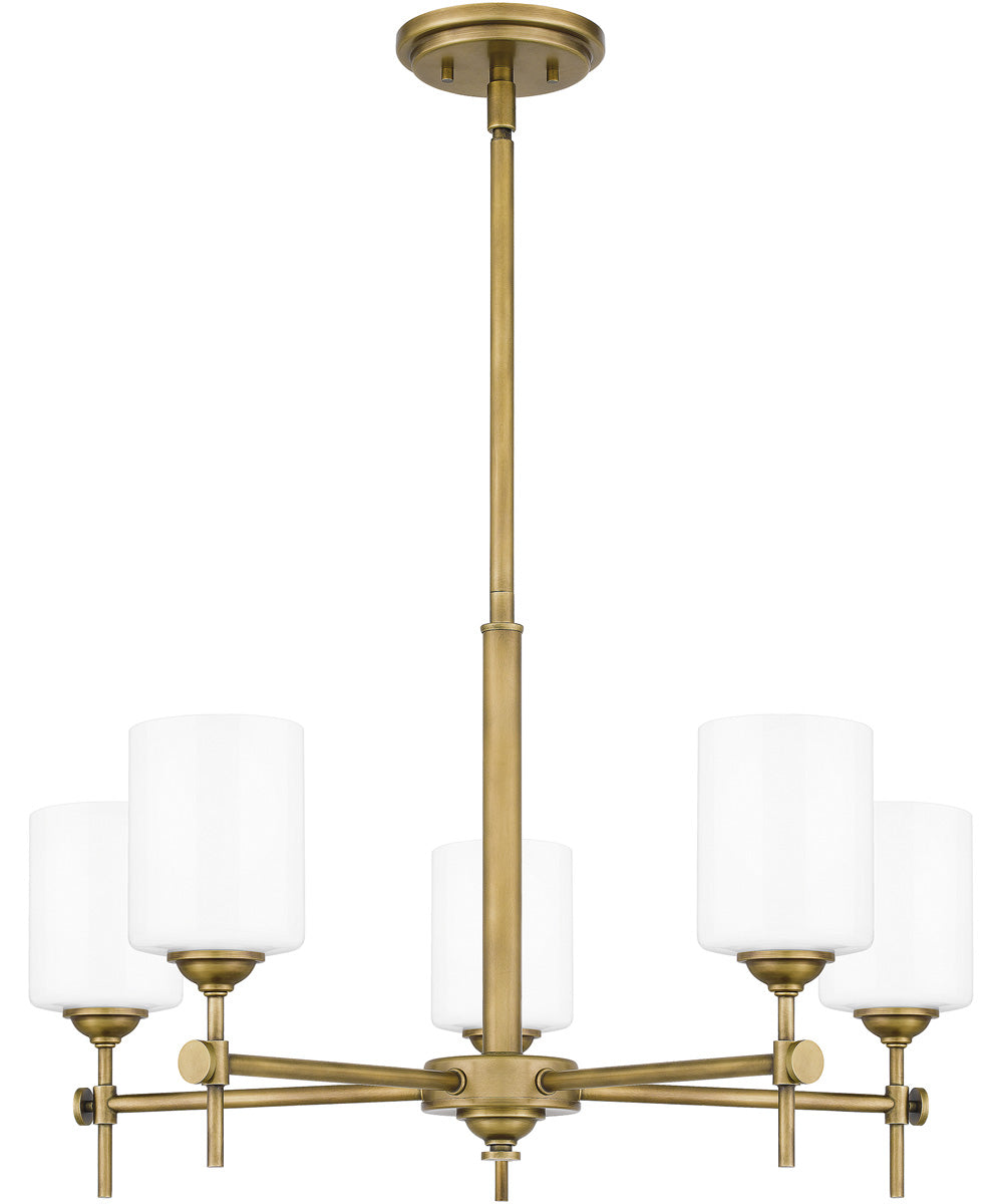 Aria 5-light Chandelier Weathered Brass