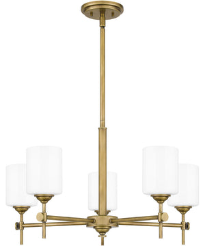 Aria 5-light Chandelier Weathered Brass