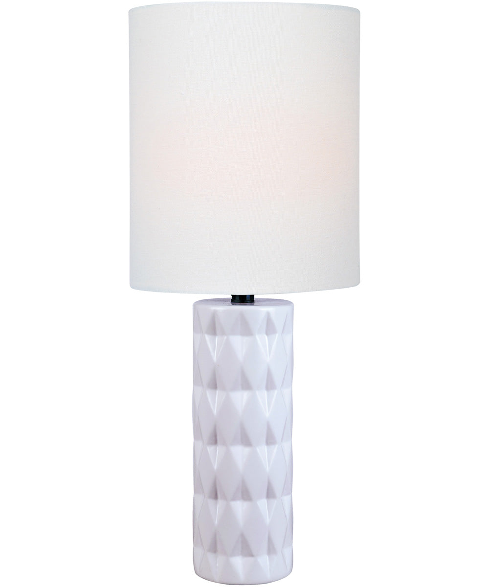 Delta 1-Light Table Lamp White Ceramichrome/ White Linen Shade