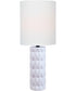 Delta 1-Light Table Lamp White Ceramichrome/ White Linen Shade