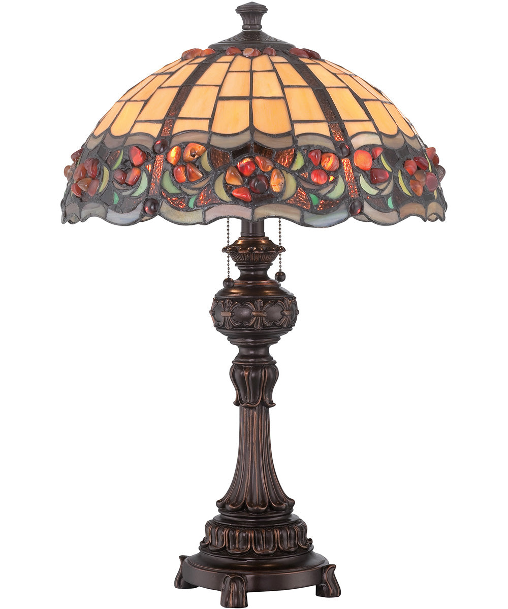 Deana 2-Light Table Lamp Dark Bronze/Tiffany Shade