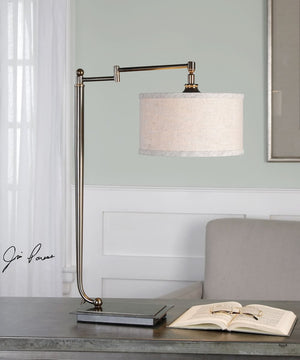 27"H Lamine Dark Bronze Desk Lamp