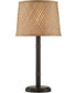 Tamarice 1-Light Table Lamp Dark Bronze/Rattan Shade