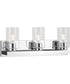 Goodwin 3-Light Modern Vanity Light with Clear Glass Polished Chrome