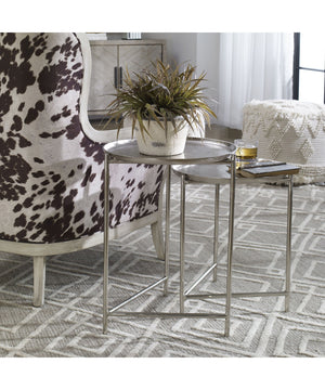 Burnett Nickel Nesting Tables, Set of 2