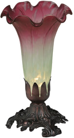 8"H Seafoam/Cranberry Pond Lily Accent Lamp