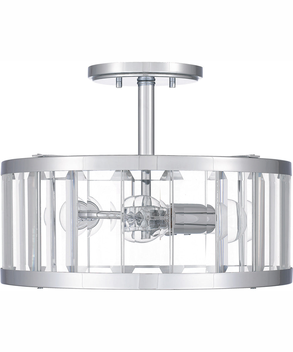 Lucia Medium 3-light Semi Flush Mount Polished Chrome