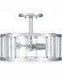 Lucia Medium 3-light Semi Flush Mount Polished Chrome