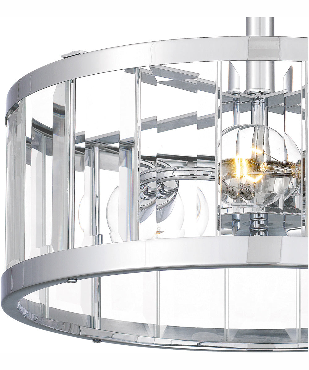 Lucia Medium 3-light Semi Flush Mount Polished Chrome