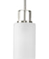 League 1-Light Etched Glass Modern Farmhouse Mini-Pendant Hanging Light Brushed Nickel