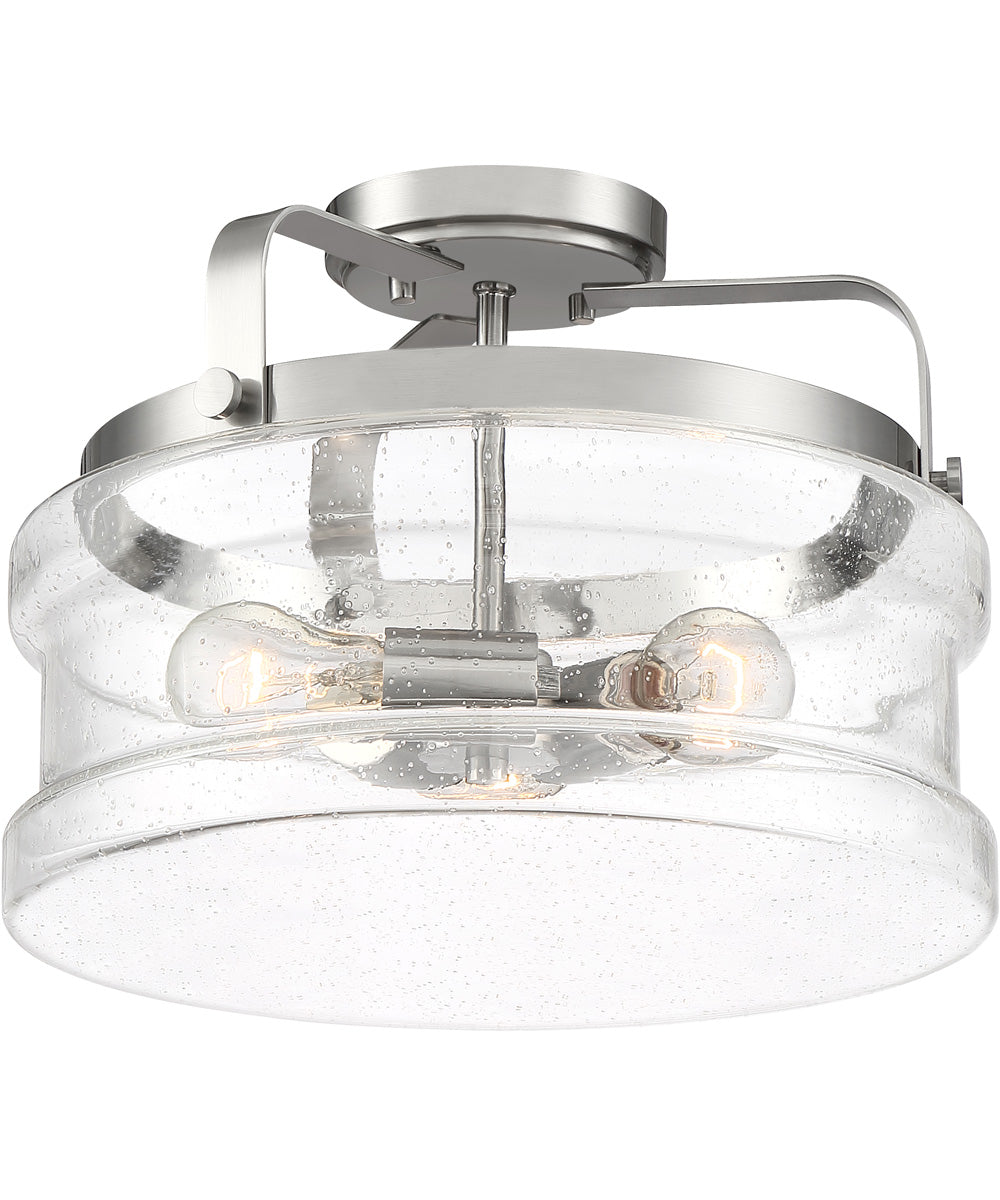 Danbury 3-light Semi Flush Mount Brushed Nickel